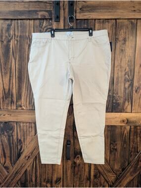 NWT Crown & Ivy womens plus size 22 WR skinny pebble color pants with lycra